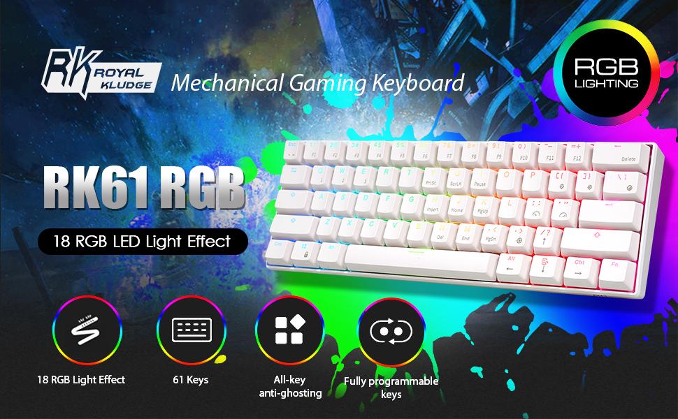 Il s'agit d'un magasin officiel RK Royal Kludge Clavier mécanique RK Royal KLUDGE RK61 RGB Né pour le jeu