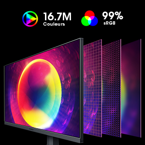 La présentation de couleurs vives