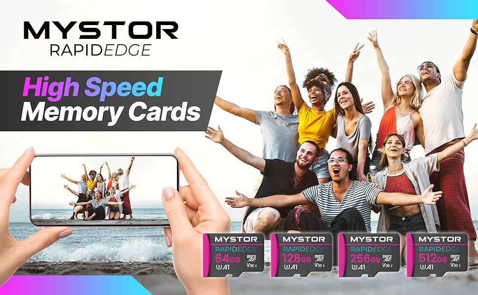 Cartes mémoire microSD Mystor Rapidedge.