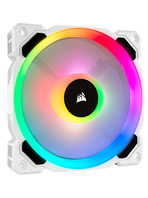Corsair LL120, LL Series, 120mm Dual Light Loop RGB LED, PWM, à flux d'air élevé Ventilateur (Pack Individuel) - Blanc