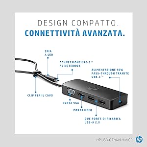 Caractéristiques HP USB-C Travel Hub G2