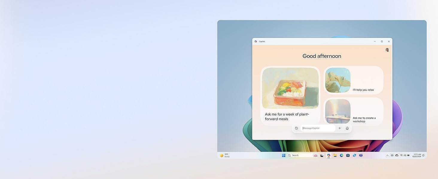 Productivité et créativité renforcées grâce aux expériences Copilot+ PC.⁴