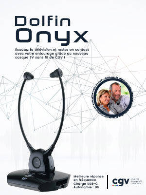 DOLFIN Onyx Casque Audio stéthoscopique TV/HiFi sans Fil