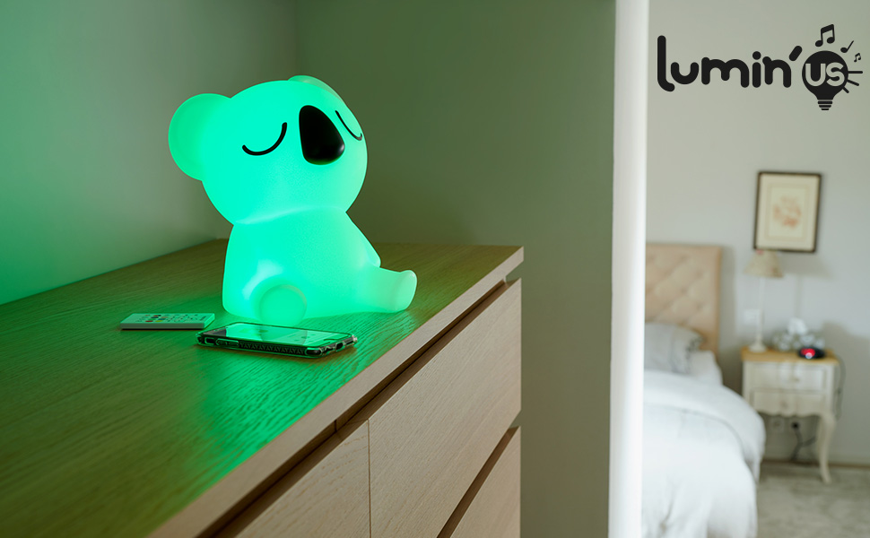 Haut-parleur Bluetooth lumineux et lumières nocturnes.