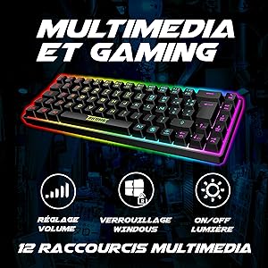 12 raccourcis multimédia et Windows lock