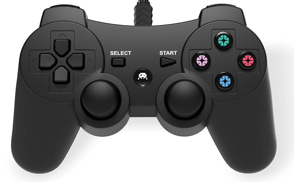 Freaks and Geeks-Manette Filaire pour PS3 et PC- 1.8m câble - Noir