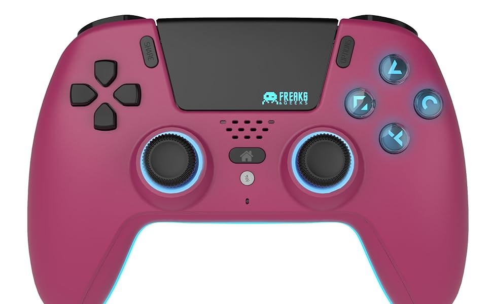 Freaks and Geeks-Manette Bluetooth pour PS5 LED - Cherry Red