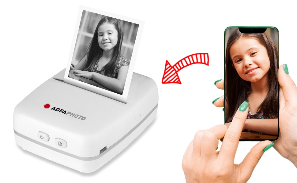 IMPRIMANTE THERMIQUE AGFA PHOTO REALIPIX POCKET P POUR IMPRESSION DE PHOTOS VIA BLUETOOTH