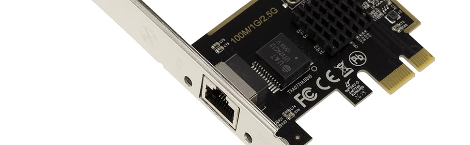 Carte contrôleur réseau RJ45 sur port PCIe
