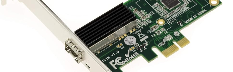 Carte contrôleur réseau fibre SFP sur port PCIe