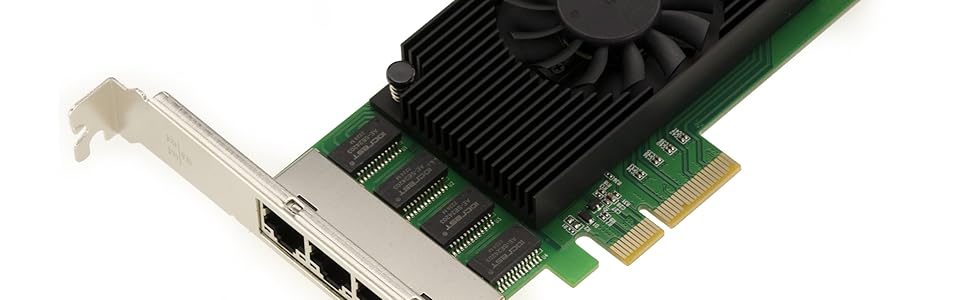 Carte contrôleur réseau RJ45 sur port PCIe