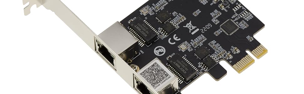 Carte contrôleur réseau RJ45 sur port PCIe