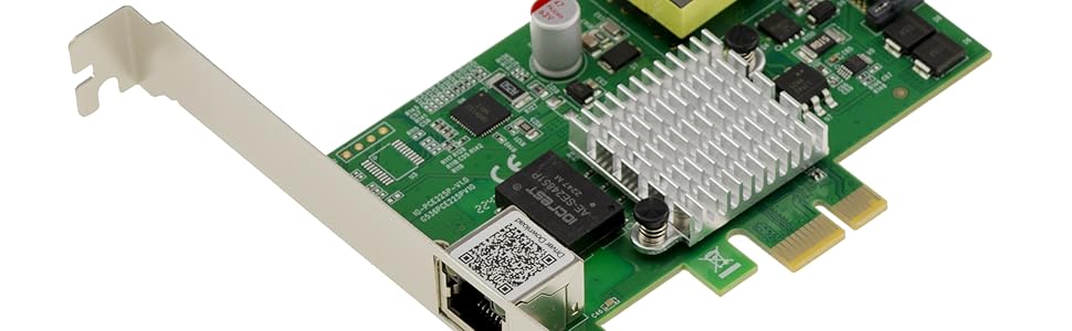 Carte contrôleur réseau RJ45 avec alimentation PoE+ sur port PCIe
