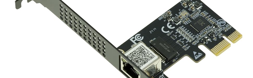 Carte contrôleur réseau RJ45 sur port PCIe