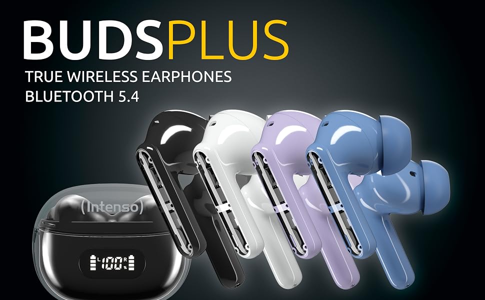 Intenso Buds Plus avec Bluetooth 5.4, ANC + ENC