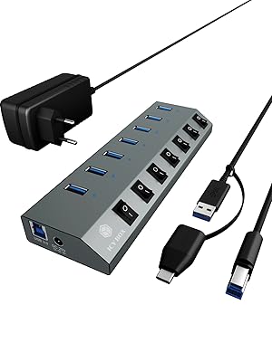 Hub et chargeur USB 3.0 à 7 ports