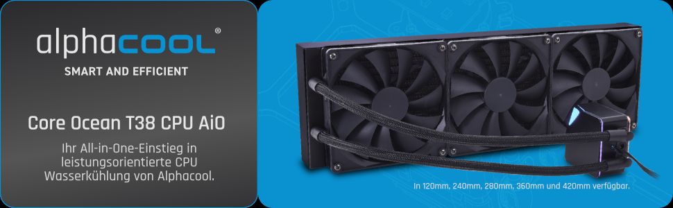 Alphacool Core Ocean T38 360 mm AIO Processeur tout-en-un multi-compatible