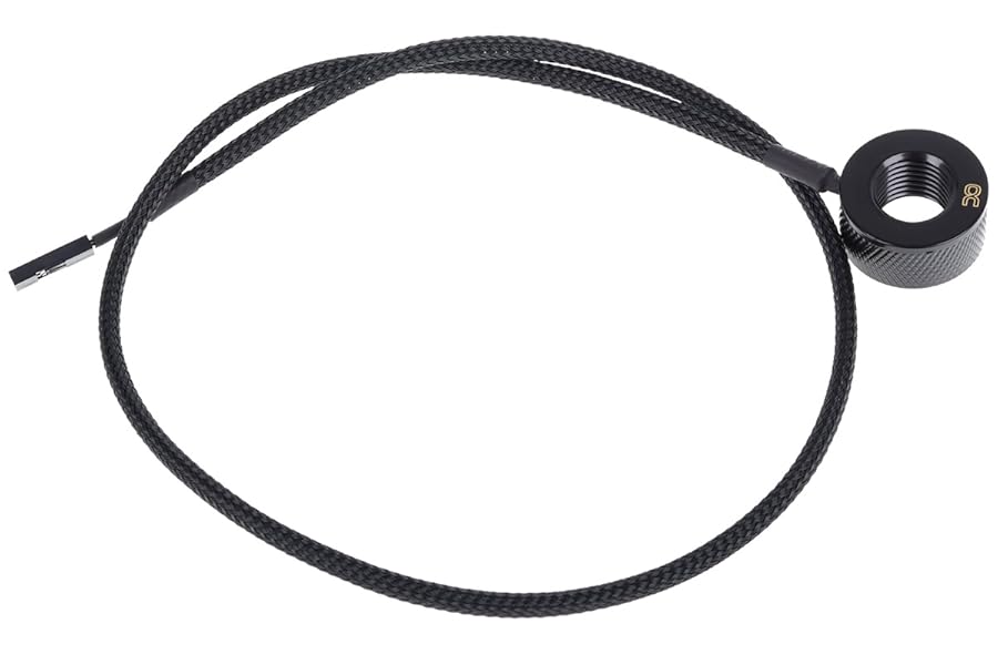 Capteur de température Alphacool G1/4 IG/IG avec adaptateur AG - Noir profond.