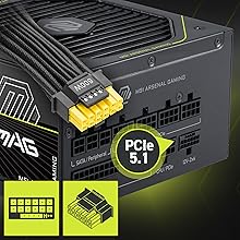 Compatible avec les GPU PCIe 5.1 (connecteur natif à 16 broches)