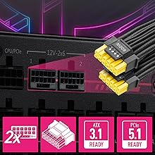 Compatible avec deux GPU PCIe 5.1 (Deux connecteurs natifs à 16 broches)