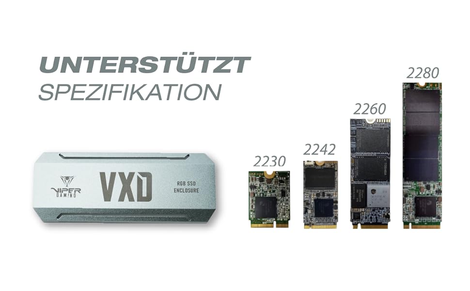 Prise en charge de différentes tailles SSD M.2