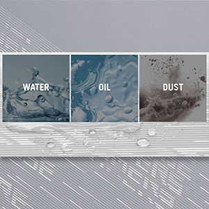 Surface hydrofuge, oléofuge et anti-poussière