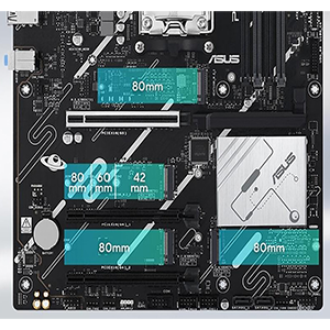 Quatre slots M.2 (jusqu'à 128 Gb/s)