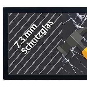 Verre de protection de 7,3 mm.