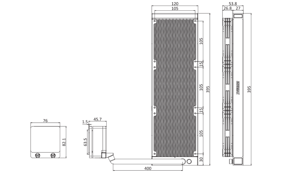 Dimensions (mm) :