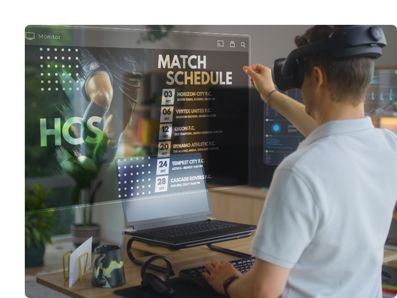 Trois écrans virtuels configurables