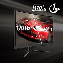 Taux de rafraîchissement de 170 Hz et temps de réponse de 1ms