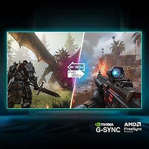 Dual Mode (4K 160Hz ou FHD 320Hz)