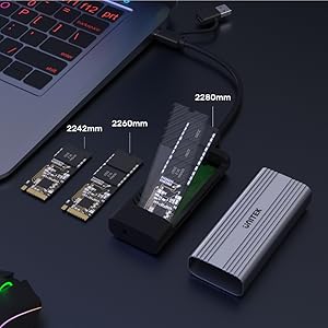 Unitek M.2 PCIe NVMe/SATA 10Gbps Boîtier de disque dur