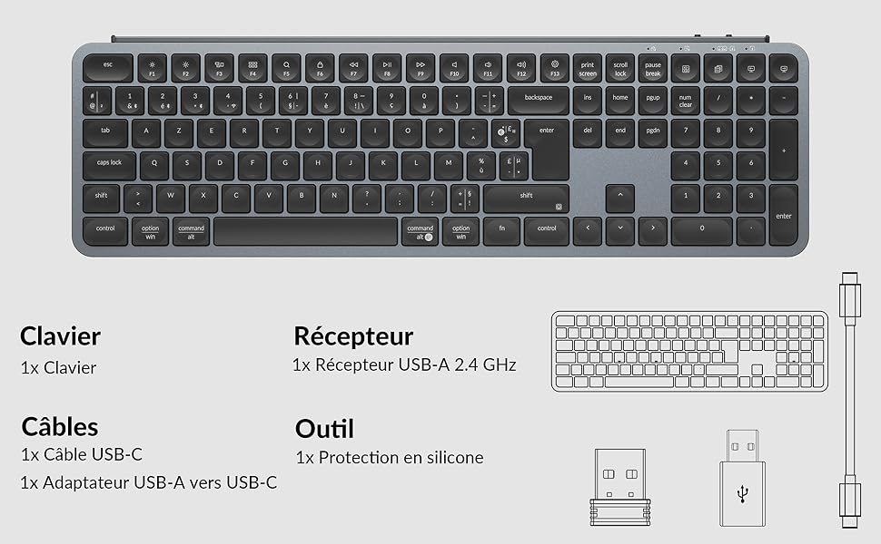 Contenu de la boîte pour Notre Clavier Keychron B6 Pro AZERTY Français