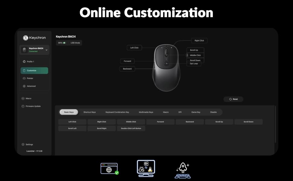 Plus de personnalisation sur The Keychron Launcher