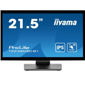 PROLITE T2238MSC-B1 21.5" (54.5 cm) 10pt Optical Bonded PCCAP Moniteur tactile avec panneau IPS, design bord à bord, revêtement anti-traces de doigts et boîtier en métal
