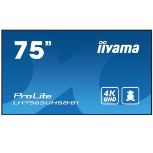 PROLITE LH7565UHSB-B1 Un écran de signalisation professionnel de 74,5" (189 cm) avec résolution 4K UHD, luminosité 800 cd/m², pour une représentation claire et vive