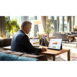 ProLite P1671HSC-B1 Écran IPS Full HD 15,6" avec station d'accueil USB-C, haut-parleurs intégrés et étui en cuir
