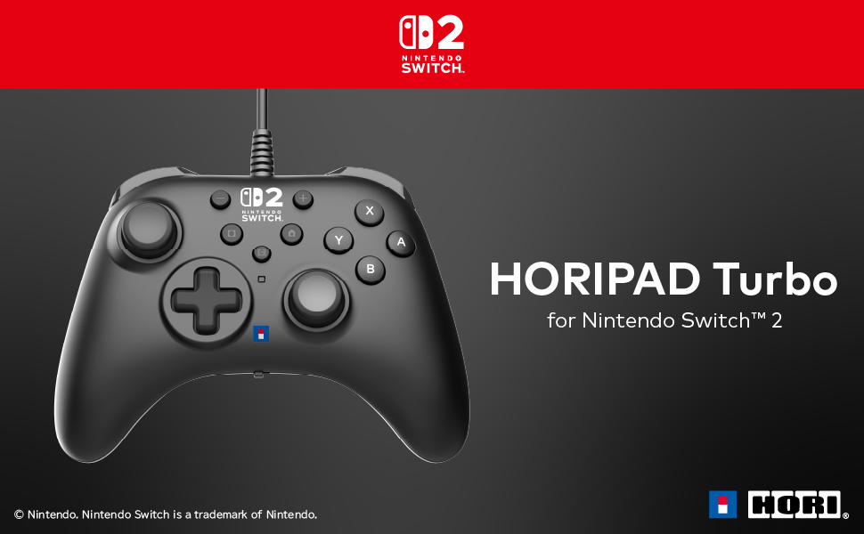 Profitez de la toute nouvelle génération de jeux Nintendo avec la manette HORIPAD Turbo pour Nintendo Switch 2.