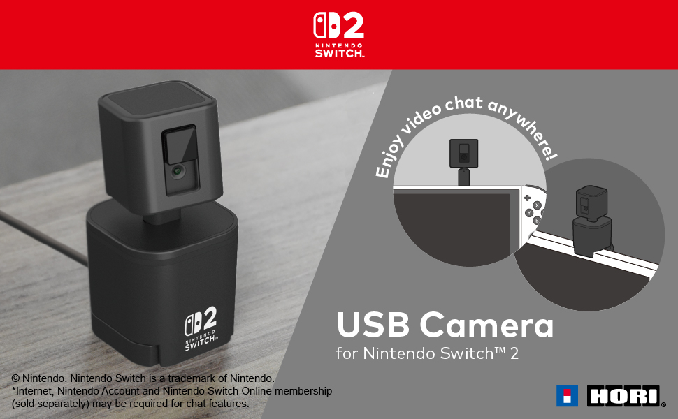Profitez des appels vidéo où que vous soyez avec la caméra USB HORI pour Nintendo Switch 2 !