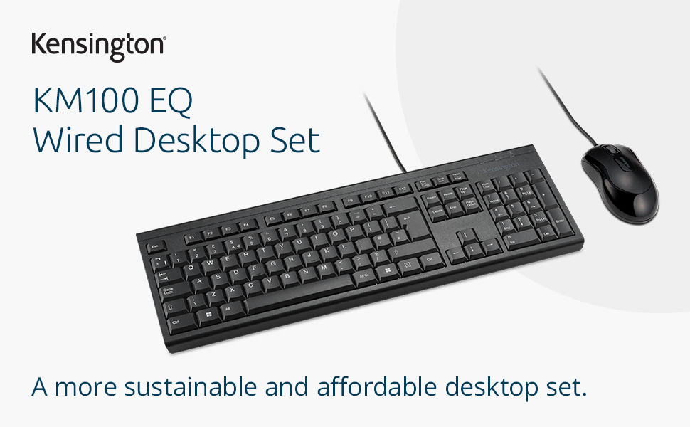 Set clavier-souris de bureau filaire KM100 EQ (K75452)