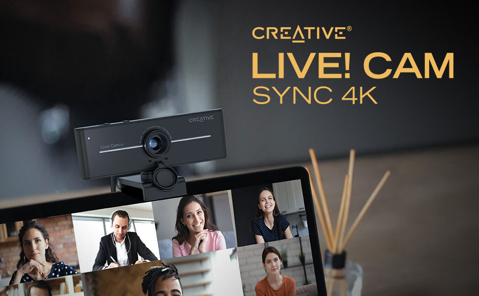 Creative Live Cam Sync 4K UHD - Cámara web USB con compensación de contraluz