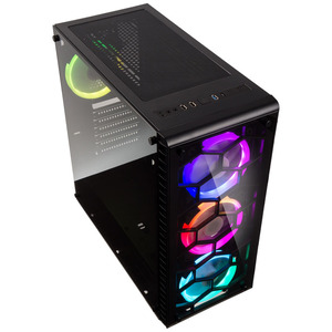 Panneau frontal et latéral en verre trempé et quatre ventilateurs RGB préinstallés