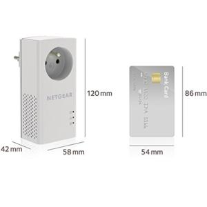 NETGEAR PLP1000-100FRS, Pack de 2 prises CPL 1000 Mbps avec Prise filtrée et 1 Port Ethernet, idéal pour avoir internet partout dans la maison et profiter du service Multi-TV à la maison sans WiFi