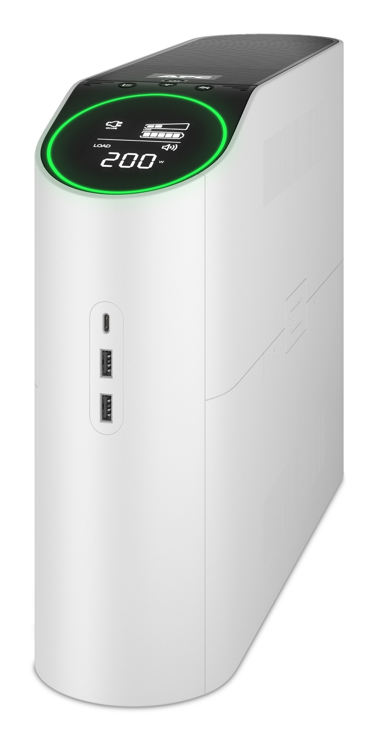 Back-UPS Pro for Gaming, 2200VA/1320W, Tower, 230V, 4x Schuko and 2x IEC C13 outlets, RGB Lights, Pure Sine Wave, Arctic (White)