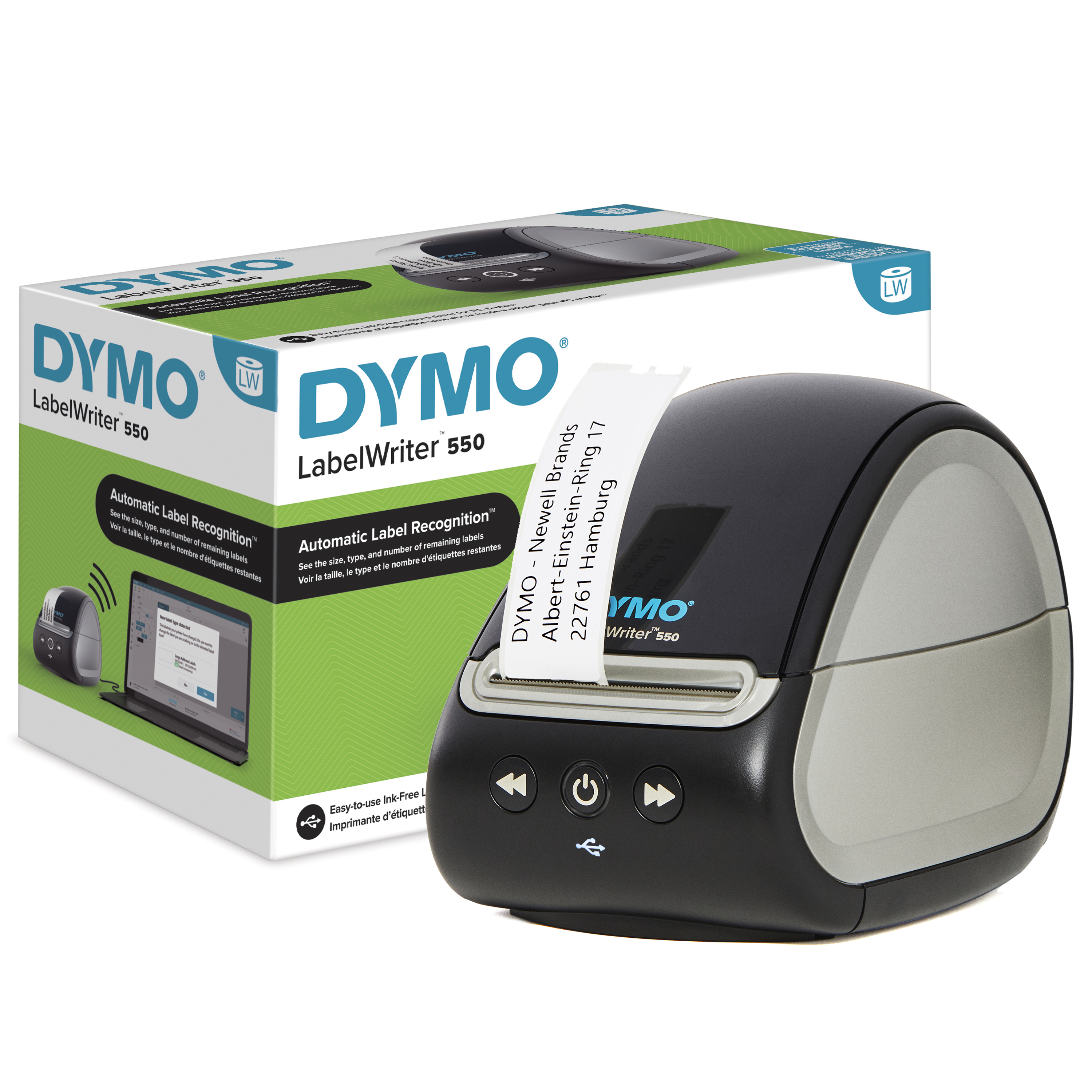 DYMO LabelWriter 550 imprimante d'étiquettes | Étiqueteuse avec impression thermique directe | Reconnaissance automatique des étiquettes | Imprime les étiquettes d'adressed'expédition et plus