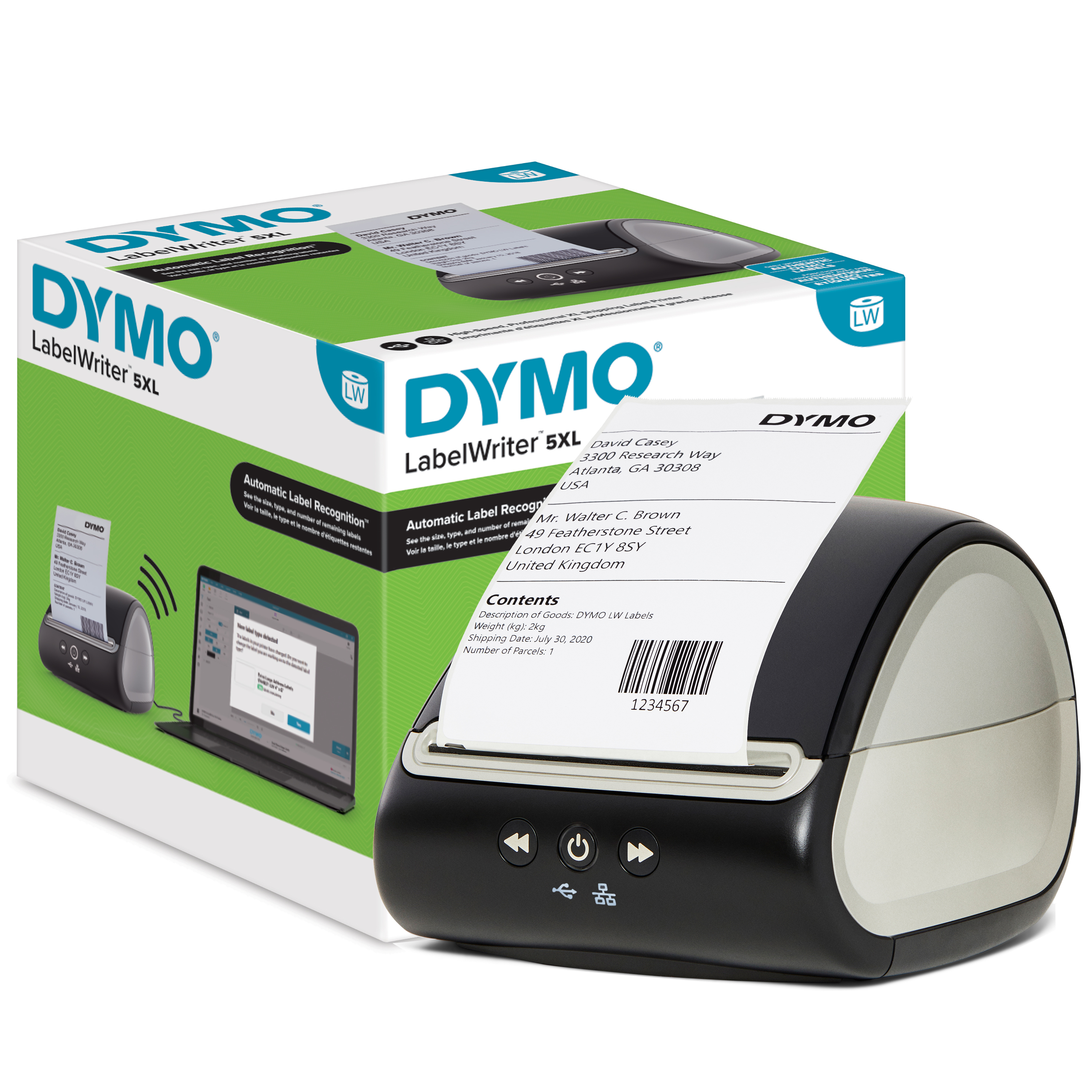 DYMO LabelWriter 5XL imprimante d'étiquettes | Reconnaissance automatique des étiquettes | Imprime les étiquettes d'expédition larges d'AmazonDHLetc. | Solution idéale pour les vendeurs en ligne