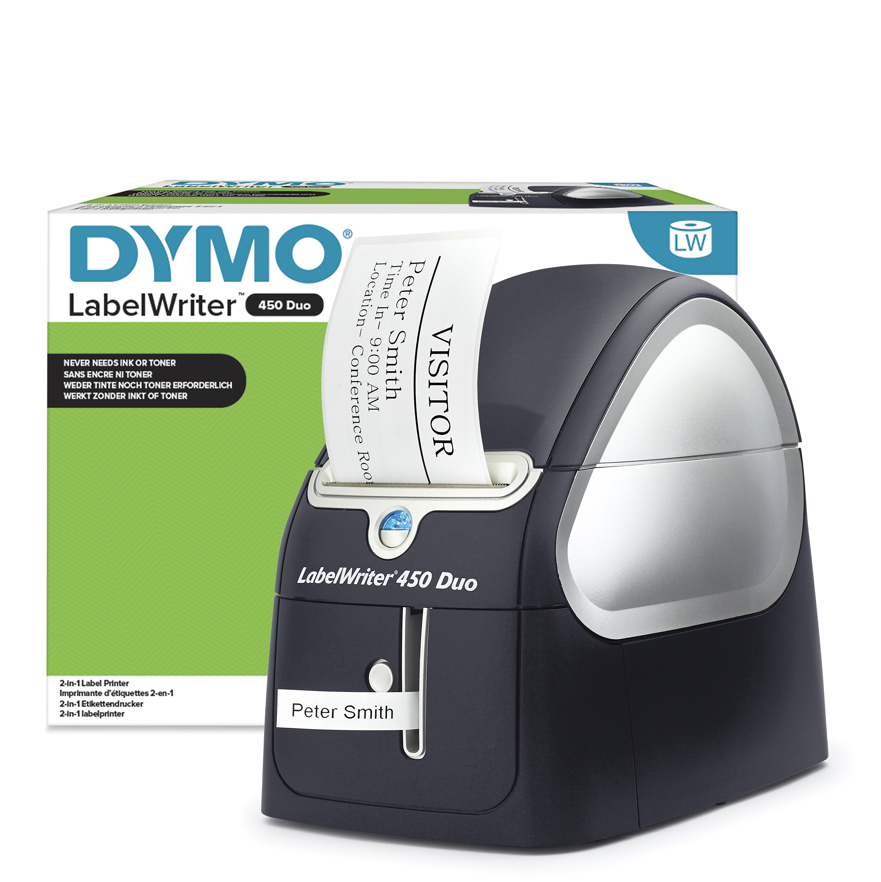 DYMO LabelWriter 450 Duo Imprimante d'étiquettes | papier thermique | 600 x 300 ppp | jusqu'à 71 étiquettes/minute