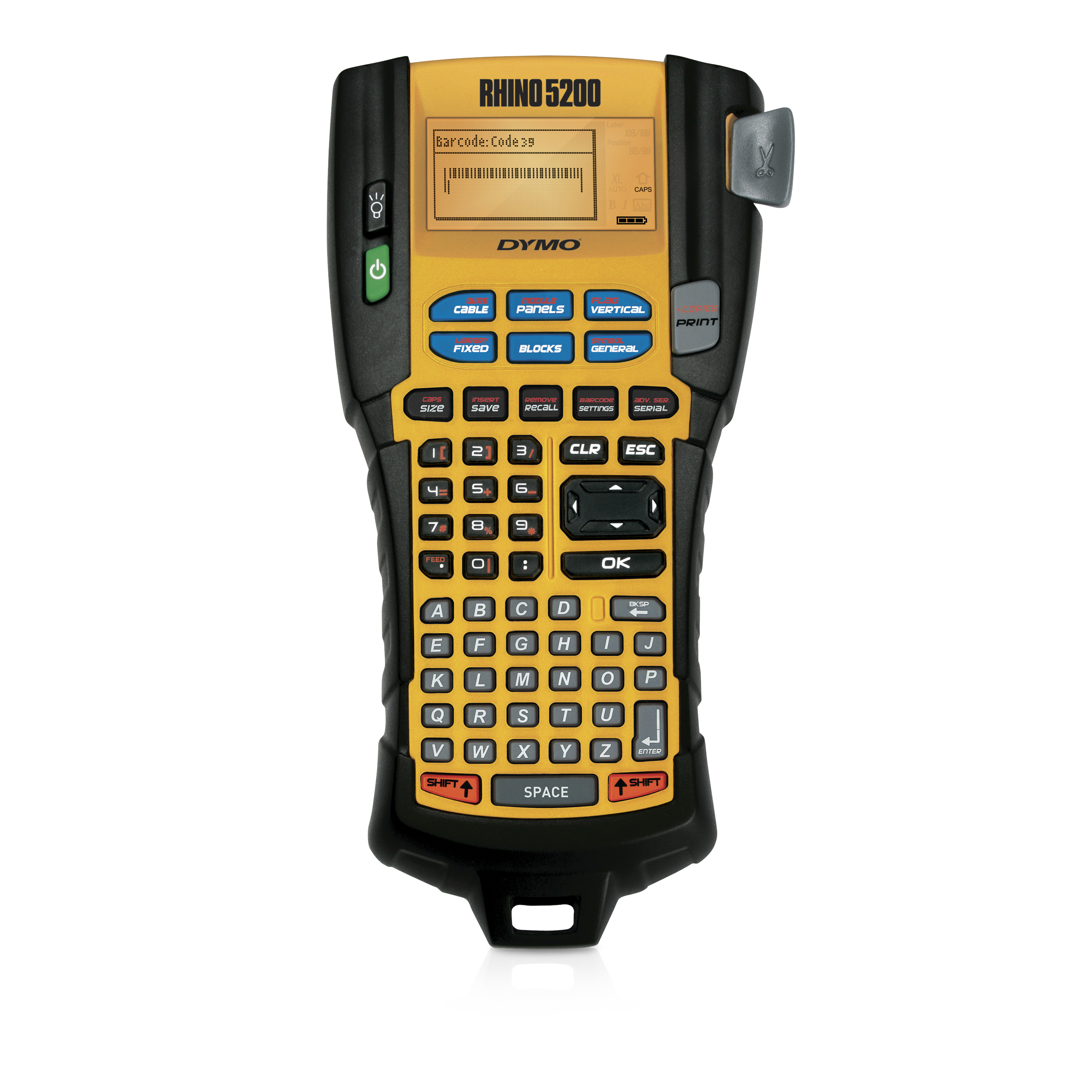 Étiqueteuse DYMO Rhino 5200 avec Mallette de transport | Étiqueteuse portable de qualité industrielle destinée aux professionnels de la basse tensionde l’électricité et de la MRO