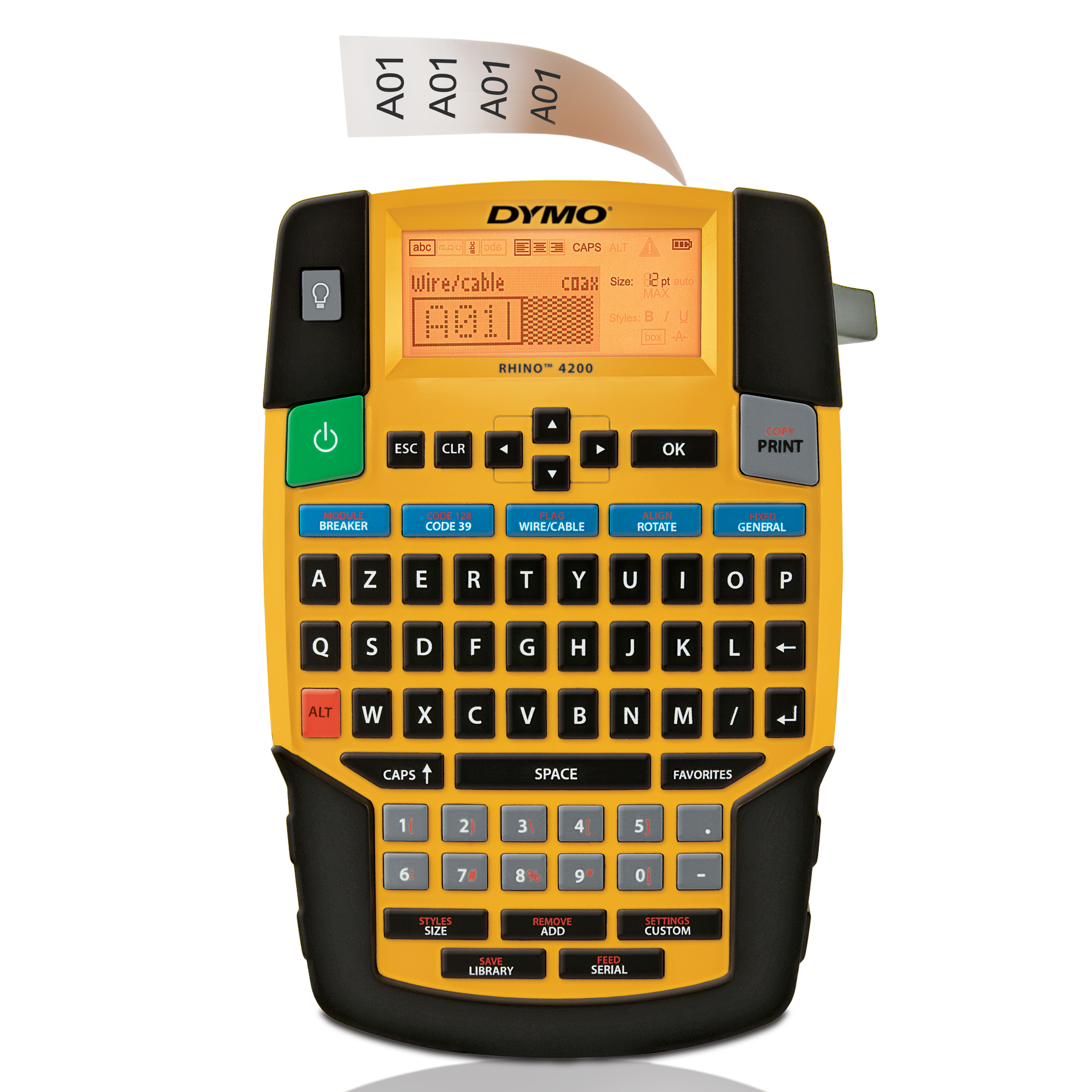 DYMO Rhino 4200 Étiqueteuse | Étiqueteuse por étiquetage industriel portable avec clavier AZERTY et touches de raccourci